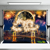 Lofaris Night Scene Glitter Gold Happy New Year Party Backdrop